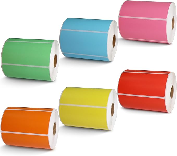 BETCKEY - 4" x 2" Barcode Shipping & Multipurpose Labels Replacement for Zebra & Label Printer,Premium Adhesive & Perforated[Mixed, 6 Rolls, 4500 Labels]