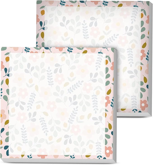 Sticky Notes, 2 Pads, 3x3 inches, Cute Colorful Fun Self-Stick Note Pads, Easy Post, Strong Adhesive Notepad Soft Flower Print