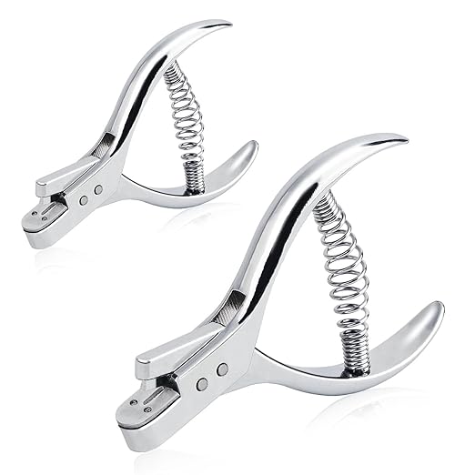 Rongon Pattern Notcher Paper Hole Punch Designer Tailor Sewing Plier with Spring Pattern Making Tool for Leathercraft, Paper Art, DIY Projects (Design Edge Tool, Ergonomic Grip) (2Pcs)
