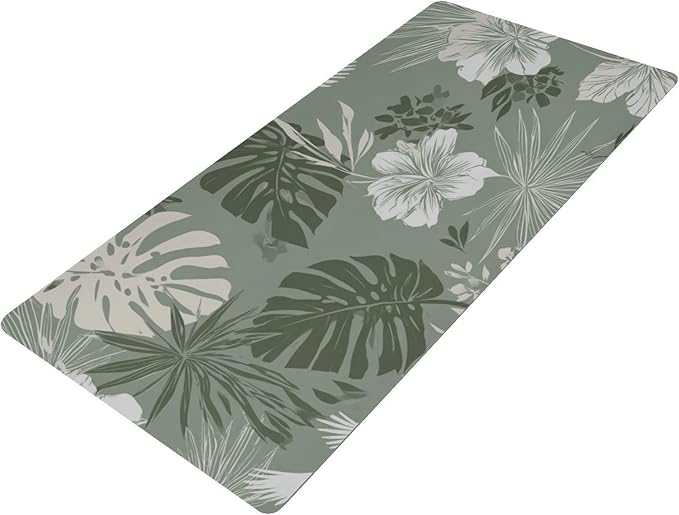 Mouse Pad Desk Mat Leather Desk Pad Large Gaming Desk Cover Protector Mat for Keyboard Computer Laptop Office Waterproof 35.4 x 16.5 Inch Tropical Palm Leaves Birds Flowers