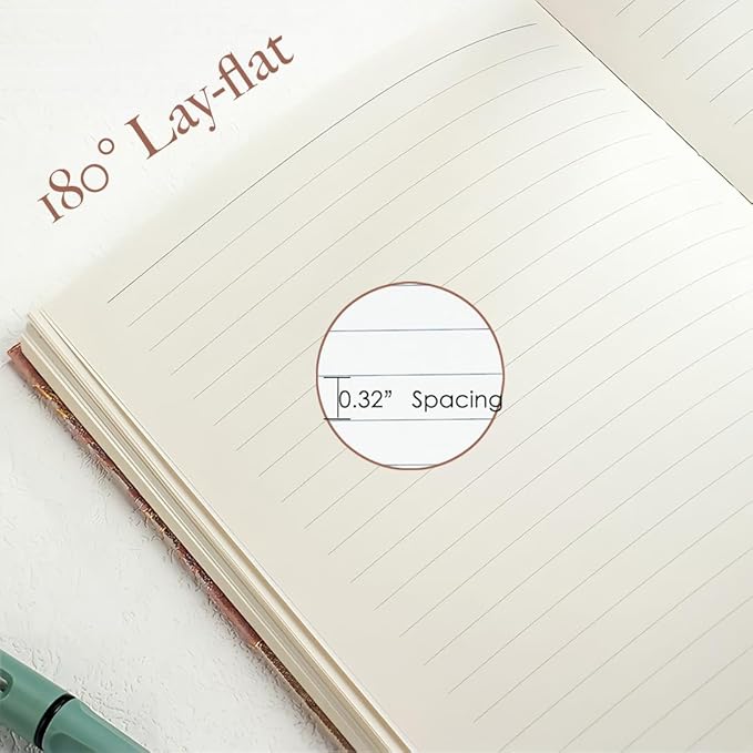 Floral Journal for women, Hardcover Notebook, A5, 6x8, Ruled Pages, Lay Flat, Pretty Journal, Lily Flower, Pink, can be Reading Journal, Writing Notebook, Self Love Journal, Personal Journal