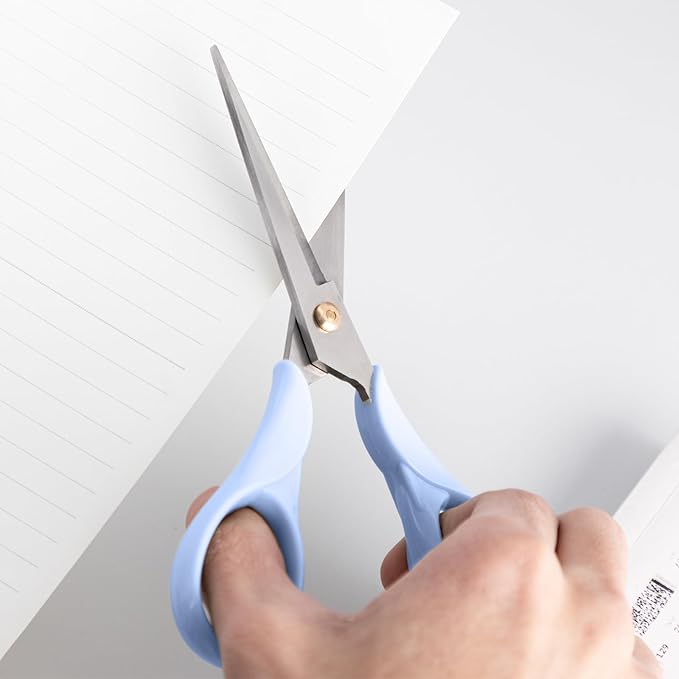 Honagu Professional Scissors - Stainless Steel Precision Blades, Non-Slip Ergonomic Handles for Crafting, Office, Fabric & DIY Projects (Blue)