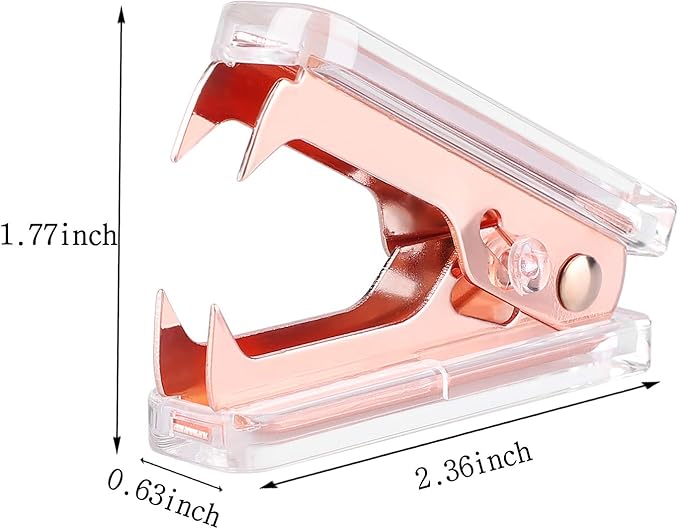 ALSISK Desk Accessory Kit,Acrylic Stapler Set, Tape Dispenser, Staple Remover with 1000pcs 26/6 Staples -Rose Gold