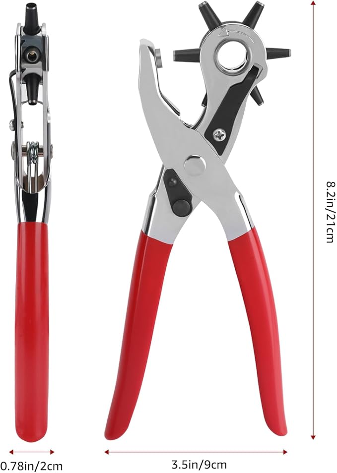 KingTool Professional Leather Hole Punch - Perfect for Belts, Watch Bands, Straps, Dog Collars, Saddles, Shoes, Fabric, DIY Home or Craft Projects