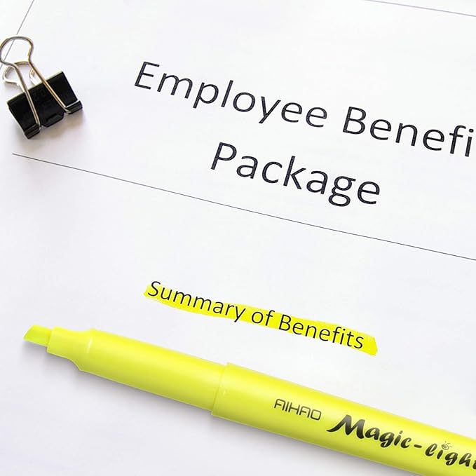 AIHAO Yellow Highlighters Markers, Chisel Tip Highlighter Pens, Pocket-Style, Fluorescent Yellow, 24 Pack