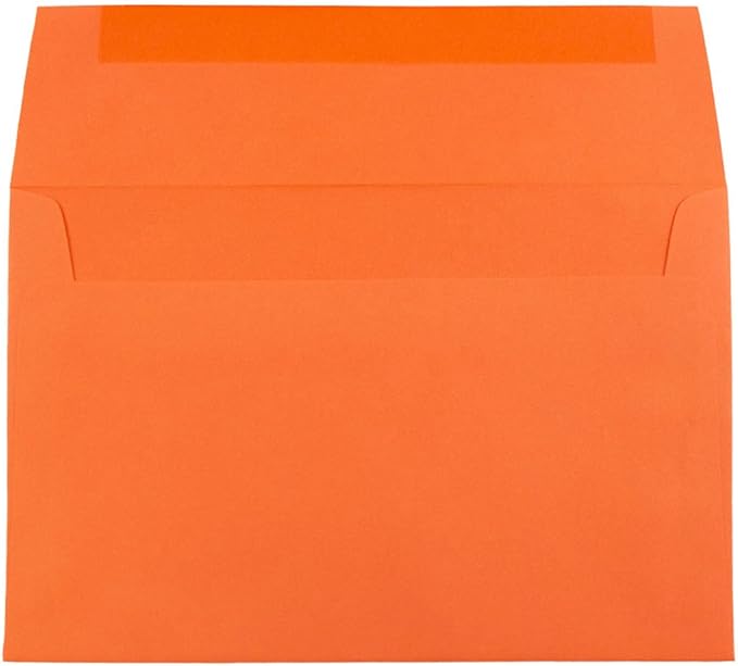 JAM PAPER A8 Colored Invitation Envelopes - 5 1/2 x 8 1/8 - Orange Recycled - Bulk 500/Box