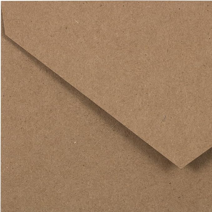 JAM PAPER A2 V-Flap Premium Invitation Envelopes - 4 3/8 x 5 3/4 - Brown Kraft Paper Bag - 25/Pack