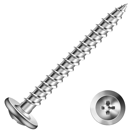#8 x 1-1/2" Wood Screw 250Pcs 410 Stainless Steel Standard Thread Truss Head Fast Self Tapping by SG TZH