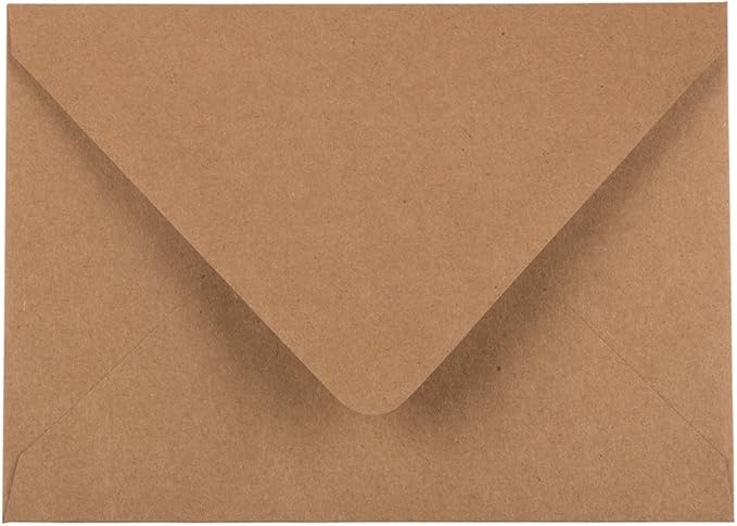 JAM PAPER A6 V-Flap Premium Invitation Envelopes - 4 3/4 x 6 1/2 - Brown Kraft Paper Bag - 25/Pack