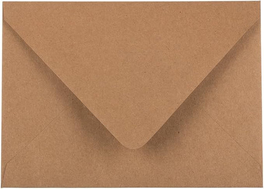 JAM PAPER A6 V-Flap Premium Invitation Envelopes - 4 3/4 x 6 1/2 - Brown Kraft Paper Bag - 25/Pack