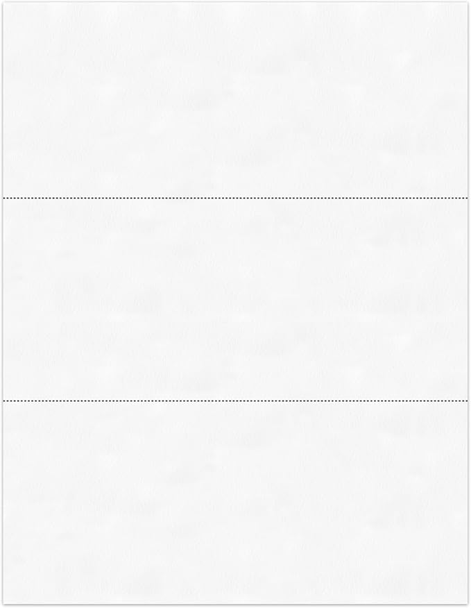 PrintWorks Professional 3 Part Perforated Paper 8.5” x 11” - Perfect for W-2, 1099, & Statement Use - Made in The USA - 500 Sheets - 20 lb - Printer Compatible - White (04120)