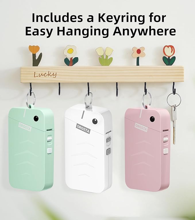 ORGSTA Label Maker Machine with Tape Bluetooth Portable Thermal Labelling Printer for School Home Office Organization, Wireless Mini Labeler S001 Label Machine with Label Sticker Maker, White