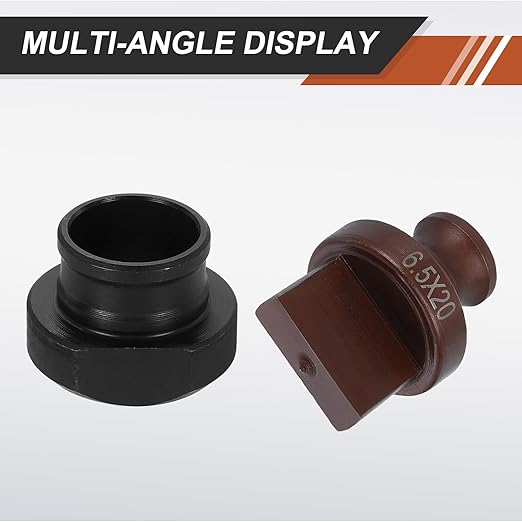 HARFINGTON Hydraulic Hole Punch Die 6.5x20mm Slotted Hole 40Cr Steel Electric Punching Kit for MHP-20 JP-20 Electric Punching Machine, Burgundy & Black