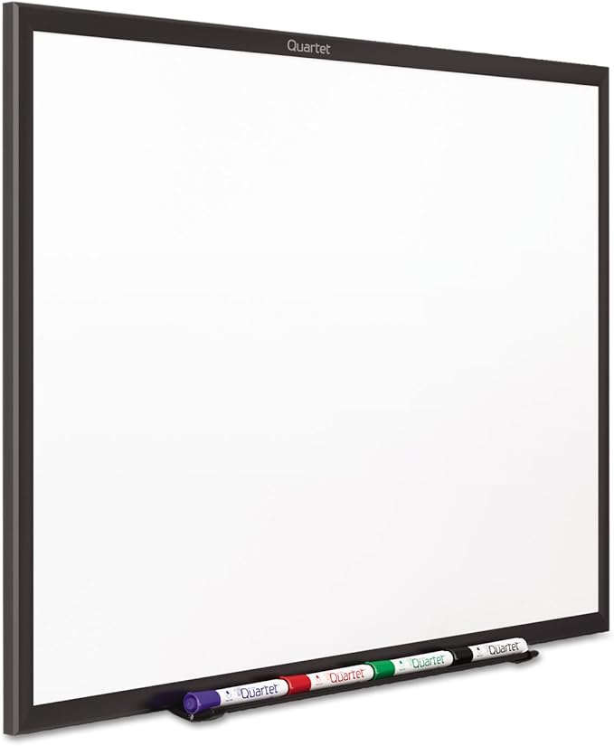 Quartet Whiteboard, Non-Magnetic Dry Erase White Board, 3' x 2', Total Erase, Black Aluminum Frame (S533B)