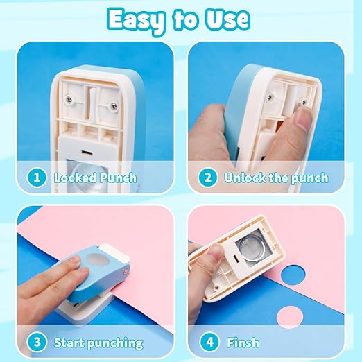 UCEC 1 Inch Hole Punch Circle Punch, Handmade Paper Punch, One Hole Punches Circle Cutter Tool for Paper Crafts, Craft Lever Puncher for Tags Cards Scrapbooking Home School Office Supplies