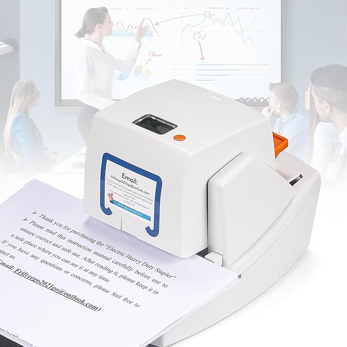 Upgraded Electric Stapler, 65 Sheets Capacity, Binding Speed & Margin Adjustable, Automatic Heavy Duty Stapler Including 5500 Staples, Jam-Free