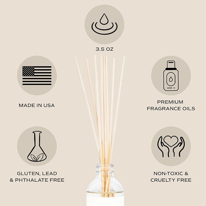 Sweet Water Decor Island Air Reed Diffuser Set | Tropical Fruits, Citrus, Sugar, Exotic Mountain Greens | Long Lasting | Summer Diffuser Oil
