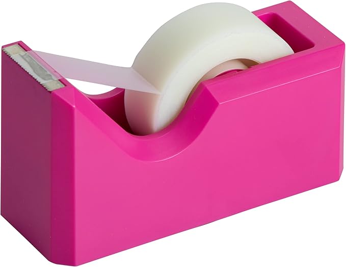 JAM PAPER Office & Desk Sets - 1 Stapler & 1 Tape Dispenser - Fuchsia - 2/Pack