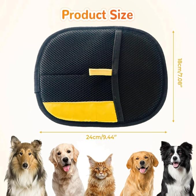 KOURRTER Pet Hair Removal Glove for Cats & Dogs, Upgraded Thickened Double Sided Grooming Glove, Powerful Cat Grooming Gloves, Reusable Hair Remover Glove for Couch, Furniture, Carpet, Curtain (3pcs)