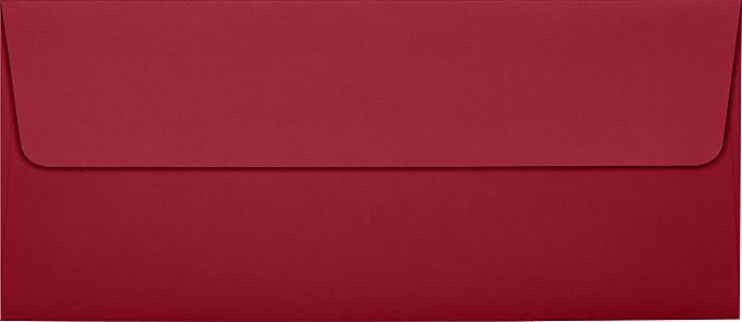 LUXPaper #10 Business Envelopes | Peel & Press | 4 1/8" x 9 1/2" | Garnet Red | 80lb. Text | 50 Qty