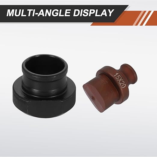 HARFINGTON Hydraulic Hole Punch Die 15x20mm Oval Hole 40Cr Steel Electric Punching Kit for MHP-20 JP-20 Electric Punching Machine, Burgundy & Black