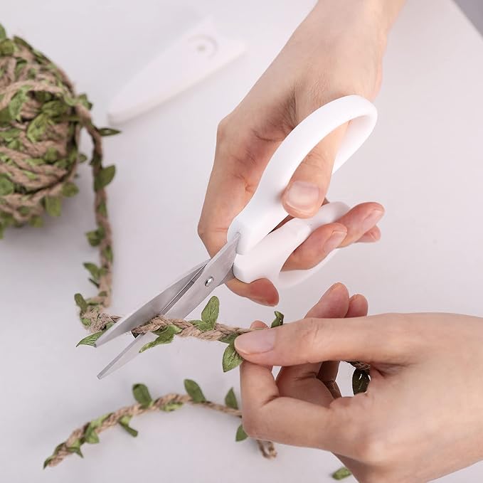 6in Multipurpose Scissors, Comfort Grip, Stainless Steel Sharp Basic Shears for Office Home Household Kitchen School Craft Supplies w/Protective Cover