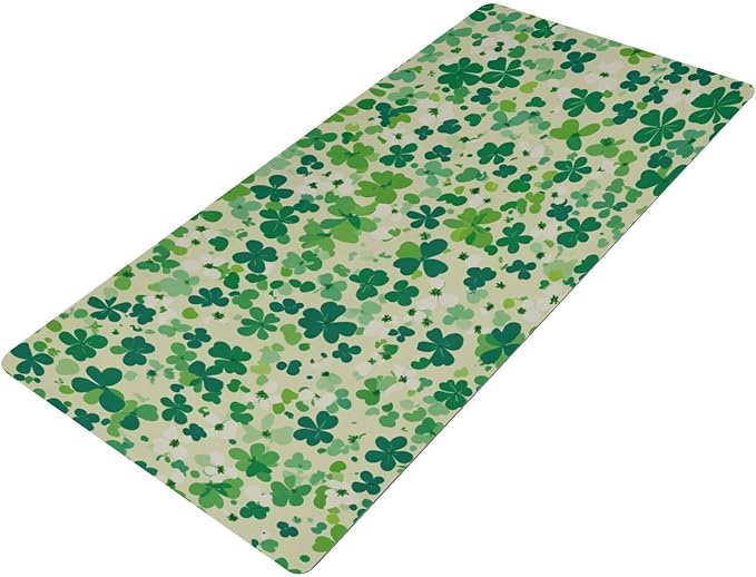 Mouse Pad Desk Mat Leather Desk Pad Large Gaming Desk Cover Protector Mat for Keyboard Computer Laptop Office Waterproof 47.2 x 23.6 Inch Saint Patricks Green Clovers