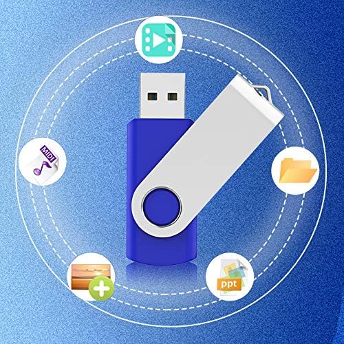 KEXIN Flash Drive 8GB 100 Pack USB Flash Drive 8 GB Thumb Drive USB Drive Bulk Jump Drive Swivel Pen Drive with LED Indicator 8G Blue