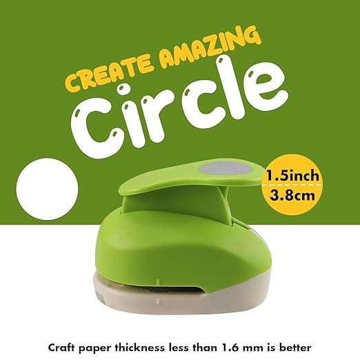 LOONENG 1.5 Inch Circle Hole Punch - Create Perfect Circles for Handmade Craft Projects - Ideas for Scrapbooking, Card Making, DIY Photo Albums, Gift Tags, Homemade Confetti
