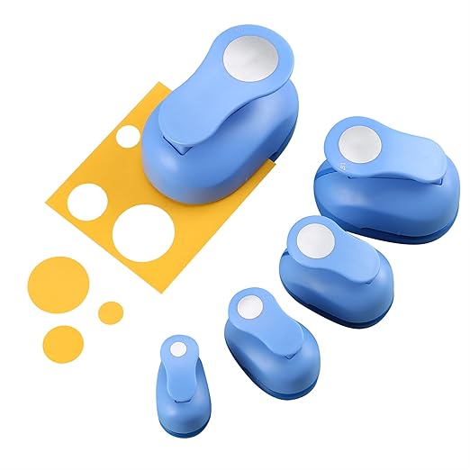 MyArTool Circle Hole Punch Set, 3/8 Inch, 5/8 Inch, 1 Inch, 1.5 Inch, 2 Inch, 5 Different Size Circle Paper Punch for Scrapbooking, Card Making, DIY Photo Albums, Gift Tags, Homemade Confetti