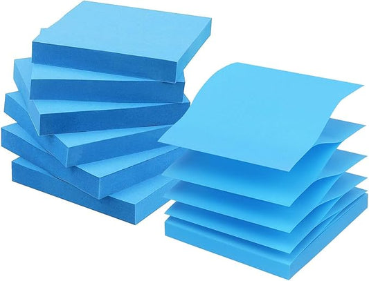 Early Buy Pop Up Sticky Notes 3x3 Refills Self-Stick Notes 6 Pads, Solid Color, 100 Sheets/Pad (Blue)