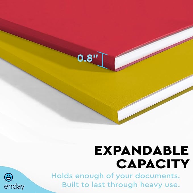 Enday Colored File Folders Letter Size (100 Pack) 12 Assorted Colors, 1/3 Cut Tabs Color File Folders, Two Tone Colored Folders for School Home Office Documents Organization