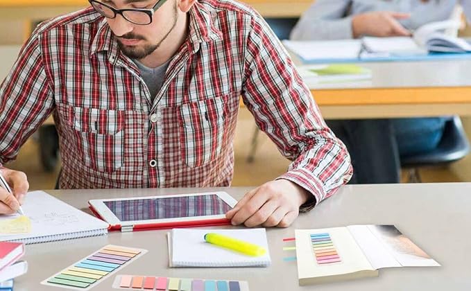 2800Pcs Sticky Tabs Book Tabs, Translucent Sticky Notes, Repositionable Book Markers, Morandi Book Flags Strip, Writable Book Annotation Supplies, Page Tabs, File Index Tabs (2800)