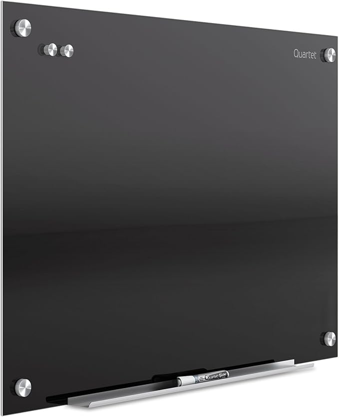 Quartet Glass Whiteboard, Non-Magnetic Dry Erase White Board, 2' x 1.5', Includes Accessory Tray, 1 Marker and 2 Glass Board Magnets, Frosted Surface, Infinity (G2418F)