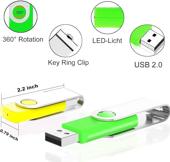 Swivel USB 2.0 16GB Flash Drive 10Pack USB Drive 16GB Pack of 10 USB Memory Stick Bulk - Portable Thumb Drive 16GB 10 Pack for Data Storage and File Sharing in Home & Office（16GB USB Stick 1O Pack）