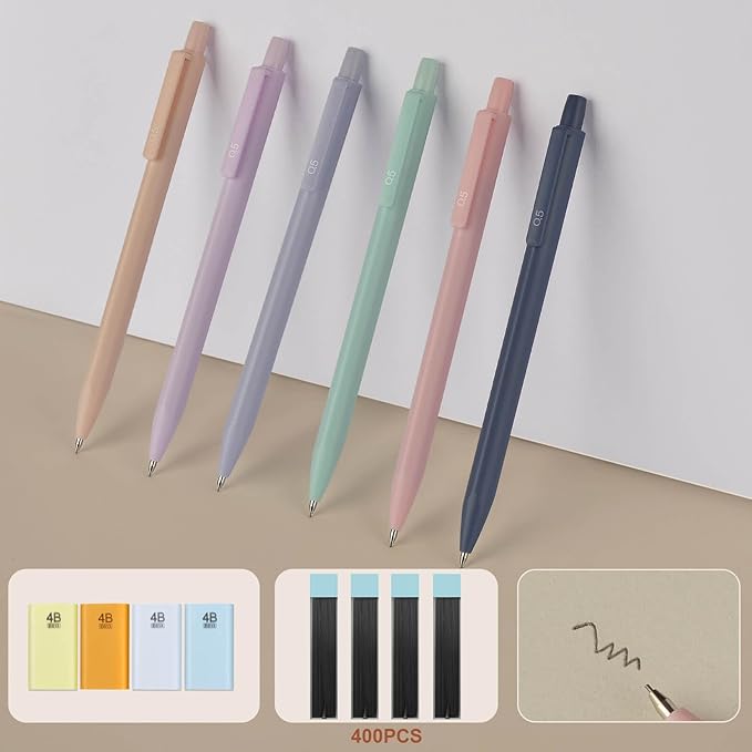 52 Aesthetic School Supplies with Cute Pen Case,5 Black, 2Blue,2 Red Ink Gel Pens,12inch and 6inch rulers,6 Mechanical Pencils for Students Stationary College Essentials