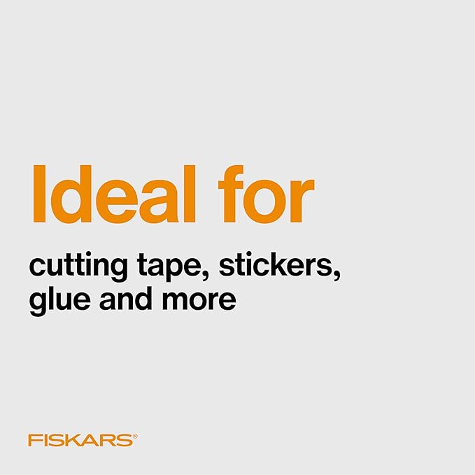 Fiskars 8" Comfort Grip Non-stick Titanium All Purpose Scissors - Stainless Steel Blades for Everyday Cutting Tasks - Home, Office, and Arts & Crafts - Gray