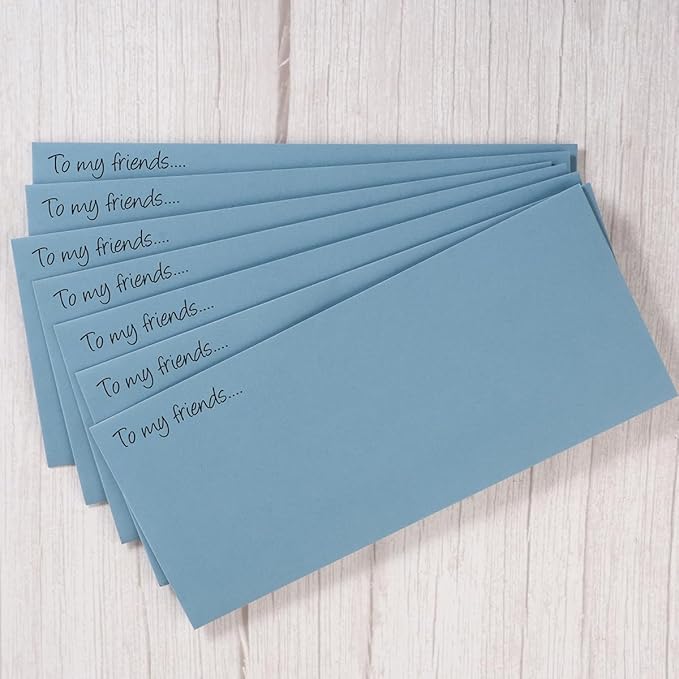 Wishop 50 Pack #10 Business Envelopes Self Seal 4x9 Standard Envelopes for Business, Invoices, Letter Mailing, 4 1/8 x 9 1/2 Inches (Dusty-Blue, 4.13 x 9.49)