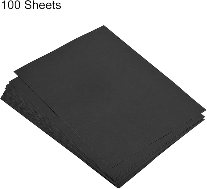 MECCANIXITY 100 Sheets Colored Copy Paper 8.3 x 5.8 Inch Printer Paper 80gsm Black for Office Printing, Document Copying, Invitations, Forms, Art Projects