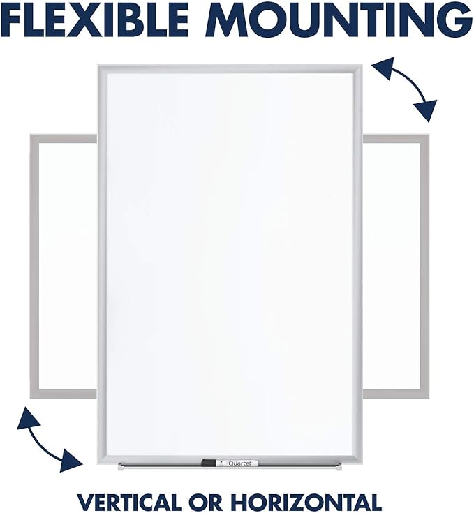 Quartet Magnetic Dry Erase White Board, 2' x 1-1/2 Whiteboard, Nano-Clean Surface Resists Ink Stains, Silver Aluminum Frame (SM531)