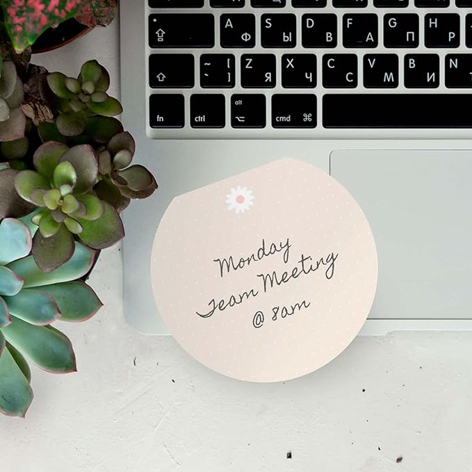 Retro Sticky Note Pad Assortment/Set of 3 Round Flat Top Groovy Note Pads / 3.5" Vintage Sticky Notes / 50 Sheets Per Pad/Made in USA