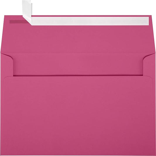 LUXPaper A9 Invitation Envelopes | Peel & Press | 5 3/4" x 8 3/4" | Magenta Pink | 80lb. Text | 50 Qty