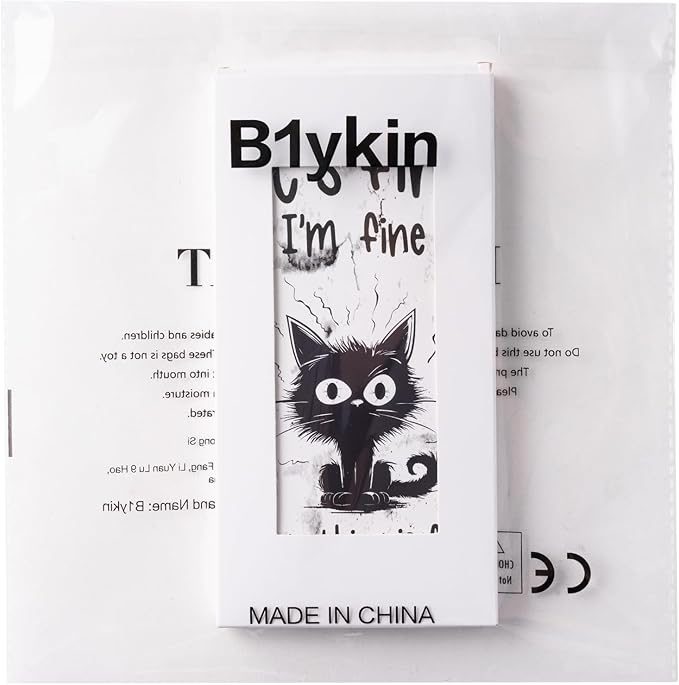 B1ykin Sticky Notes Set - Cartoon Theme Cute Self-Stick Notes Pad Teacher Appreciation Gifts， Self-Adhesive Writing Memo Pages Sticky to Do Notepad for Kids Employee School Office (Funny Black Cat)