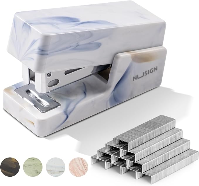Mini Stapler with 830 Staples, Small Cute Desk Staplers, 25 Sheet Capacity, Fluid Blue