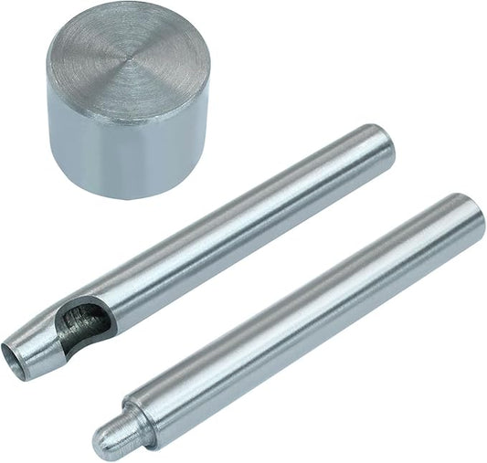 Litoexpe Eyelet Hole Punch Die Tool, 8mm Grommet Setter Hollow Punch (Includes Base & Ram) for Leather Craft Clothing Handbag Fabric Curtain DIY