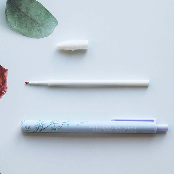 PapaBear Stylish Beautiful Scenery Printed Gel Pen, Retractable Ballpoint Pen, 0.5mm, Black Ink, Elegant and Classy Pen, 6-Pack