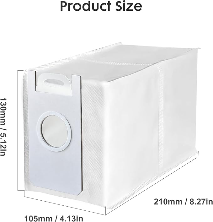 EXTRAVIS 6 Pack Disposable Dust Bags for V5 Robot Vacuum Cleaner, 3.2L Large Capacity Vacuum Cleaner Dust Bags for V5, V5 PRO