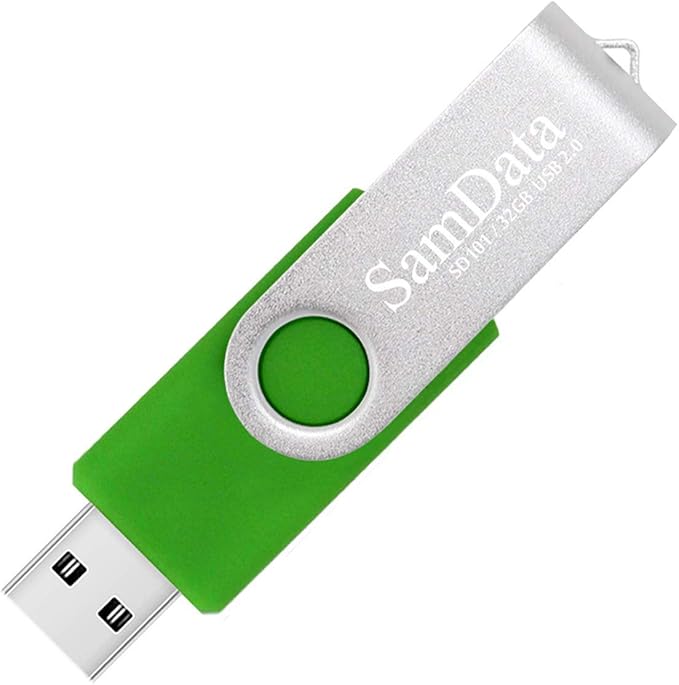 USB 2.0 Flash Drive 32GB, 3 Pack Thumb Drive Swivel Memory Stick External Storage (3 Colors: Blue Green Red)