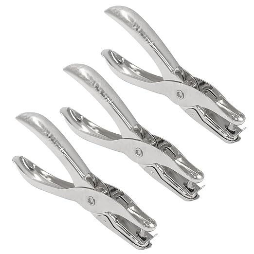 3Pcs 1/4”/ 6mm Small Mini Metal Hole Punchers Tiny Circle Shaped Hole Handheld Paper Punch Punchers for Greeting Cards, Paper, Invitations, 8 Sheet Punch Capacity