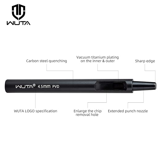 WUTA Leather Punches Round Hole Puncher Plating Titanium Hollow Punching Tool Working for Watch Band, Fabric, Plastic (10pcs 1.5m Hole Punch)
